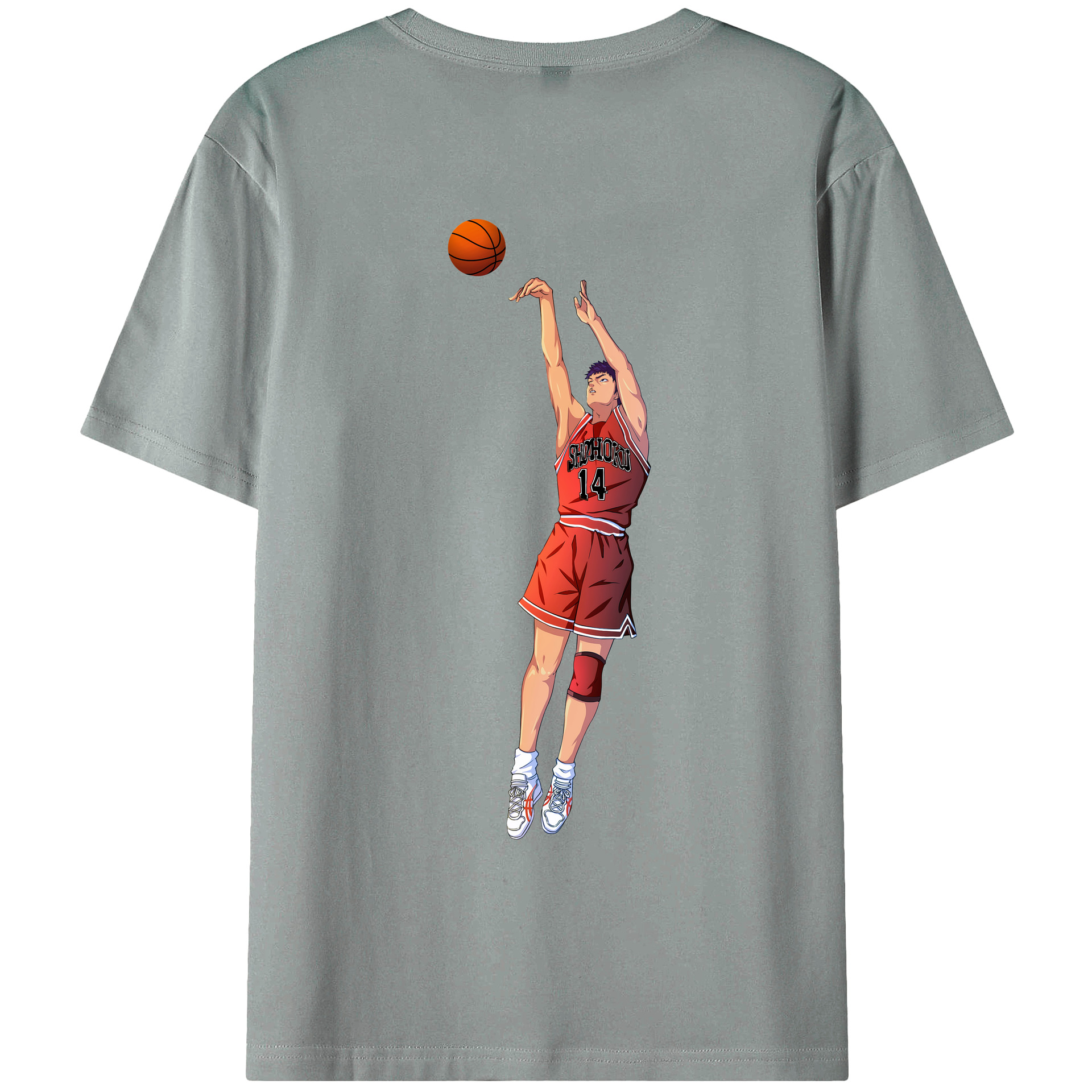 （画像用） SLAM DUNK／スラムダンク 綿100％ メンズ半袖Tシャツ（バックプリント） 通気性